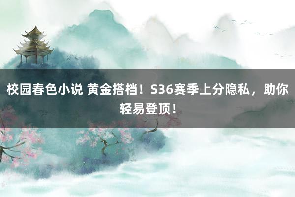 校园春色小说 黄金搭档！S36赛季上分隐私，助你轻易登顶！