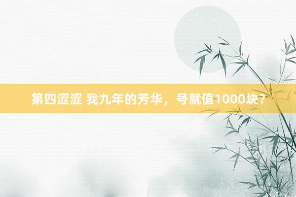 第四涩涩 我九年的芳华，号就值1000块？