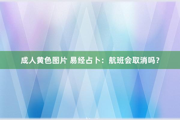 成人黄色图片 易经占卜：航班会取消吗？