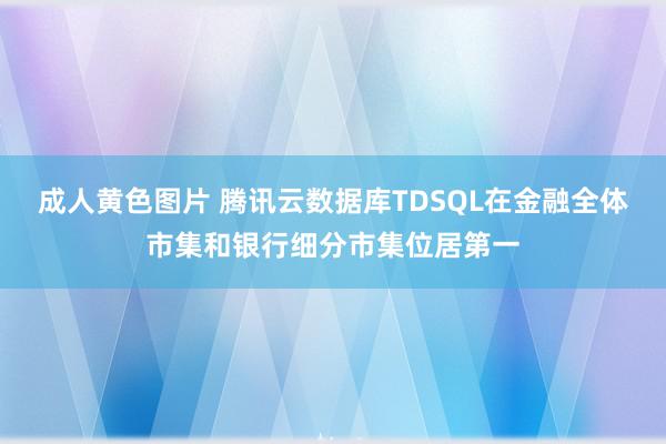 成人黄色图片 腾讯云数据库TDSQL在金融全体市集和银行细分市集位居第一