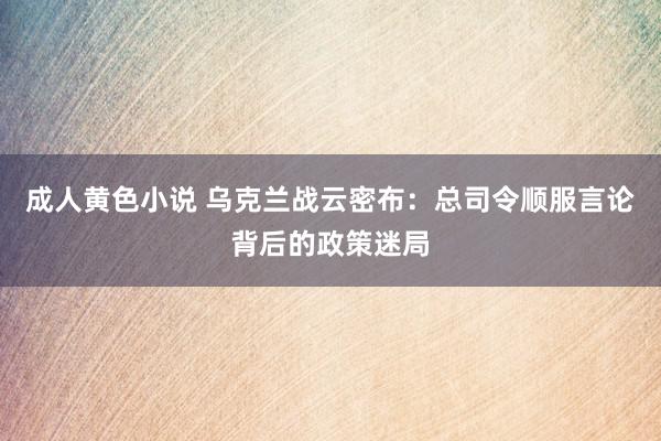 成人黄色小说 乌克兰战云密布：总司令顺服言论背后的政策迷局