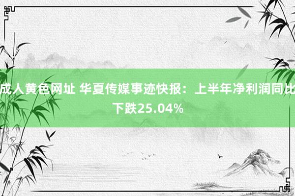 成人黄色网址 华夏传媒事迹快报：上半年净利润同比下跌25.04%