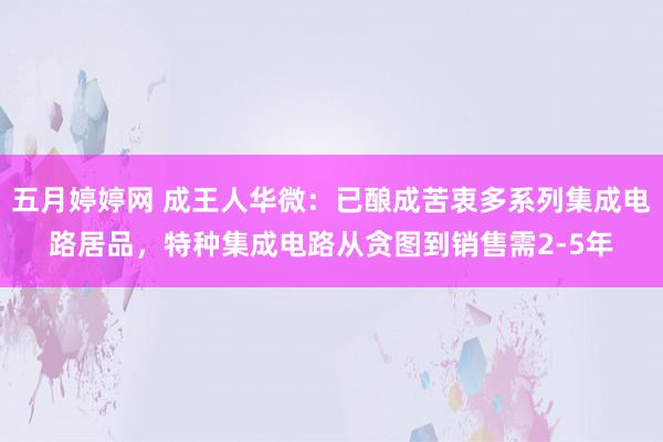 五月婷婷网 成王人华微：已酿成苦衷多系列集成电路居品，特种集成电路从贪图到销售需2-5年