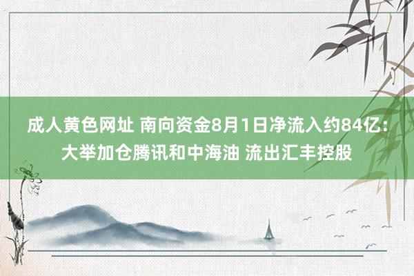 成人黄色网址 南向资金8月1日净流入约84亿：大举加仓腾讯和中海油 流出汇丰控股