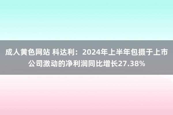 成人黄色网站 科达利：2024年上半年包摄于上市公司激动的净利润同比增长27.38%