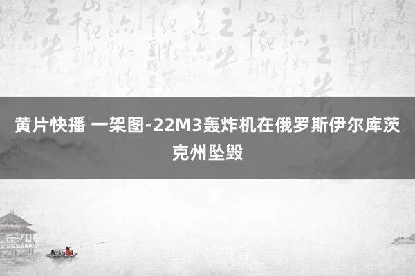 黄片快播 一架图-22M3轰炸机在俄罗斯伊尔库茨克州坠毁