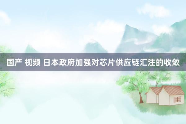 国产 视频 日本政府加强对芯片供应链汇注的收敛