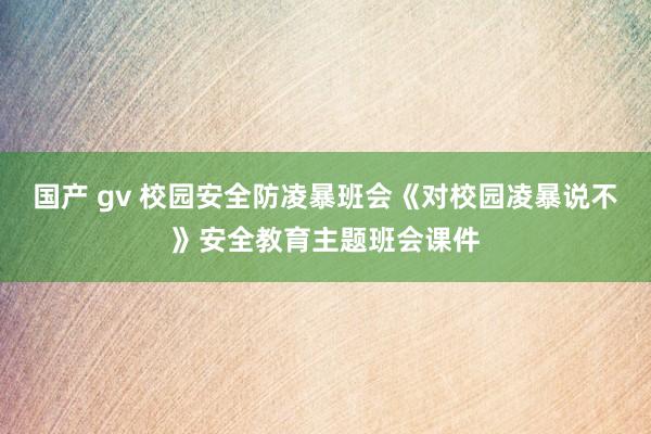 国产 gv 校园安全防凌暴班会《对校园凌暴说不》安全教育主题班会课件