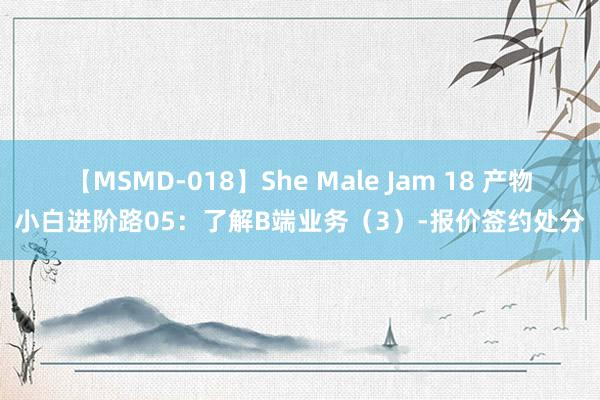 【MSMD-018】She Male Jam 18 产物小白进阶路05：了解B端业务（3）-报价签约处分